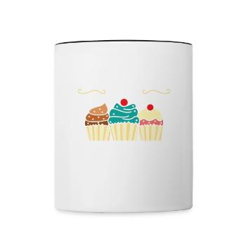 Cupcakes Is My Superpower | Cupcake Shirt | - Contrasting Mug - white/black - Front