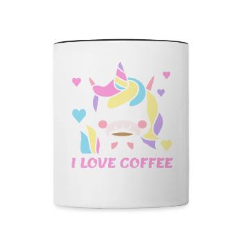 I Love Coffee Potions Woman Unicorn Women Caffeine - Contrasting Mug - white/black - Front