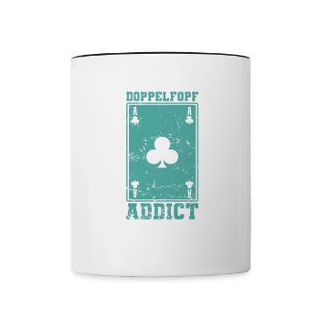 Double Head Addict Card Game Hobby Points - Contrasting Mug - white/black - Front