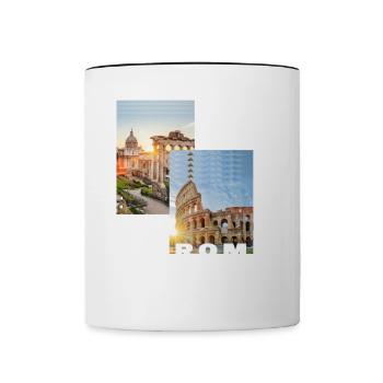 Rome Rome Italie Ville Skyline Accueil Amour - Mug contrasté - blanc/noir - Devant