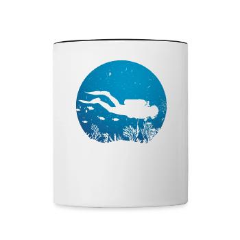 Summer Lifetsyle Diving Deep Underwater Gift - Contrasting Mug - white/black - Front