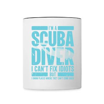 Diving Deep Underwater Summer Lifetsyle Gift - Contrasting Mug - white/black - Front