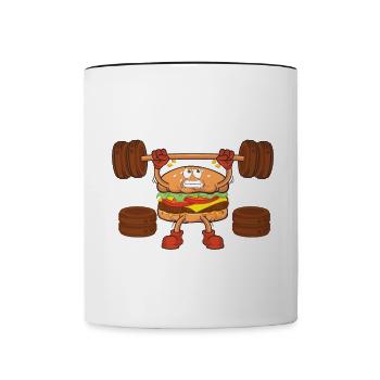 Meaty Burger Lifestyle Lebensmittel-Liebhaber Lebe - Tasse zweifarbig - Weiß/Schwarz - Vorne