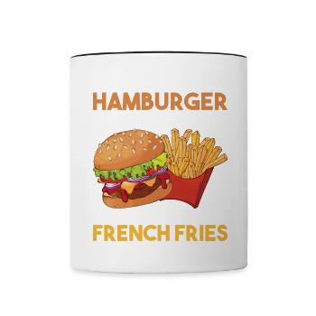 Lebensmittel Lifestyle Fleischige Burger Lebensmit - Tasse zweifarbig - Weiß/Schwarz - Vorne