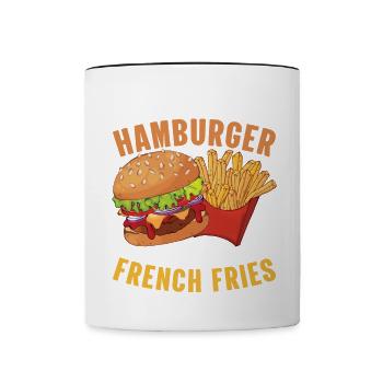 Fleischige Hamburger Foodaholic Lebensstil Fast Fo - Tasse zweifarbig - Weiß/Schwarz - Vorne