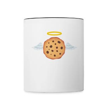 Chocoholic Chocolate Chip Cookies Lifestyle Gift Idea - Contrasting Mug - white/black - Front