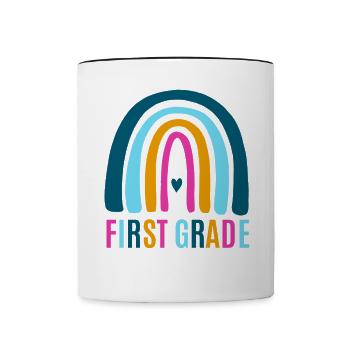 Les enseignants de première année retournent à l’école - Mug contrasté - blanc/noir - Devant