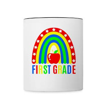 Les enseignants de première année retournent à l’école - Mug contrasté - blanc/noir - Devant