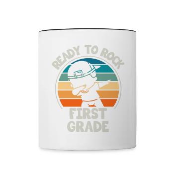 First grade teachers back to school - Contrasting Mug - white/black - Front