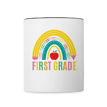 Les enseignants de première année retournent à l’école - Mug contrasté - blanc/noir - Devant