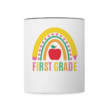 Les enseignants de première année retournent à l’école - Mug contrasté - blanc/noir - Devant