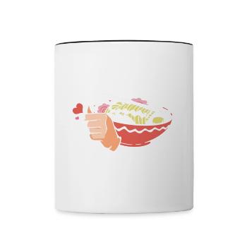 Powered By Korean Food Korean - Contrasting Mug - white/black - Front