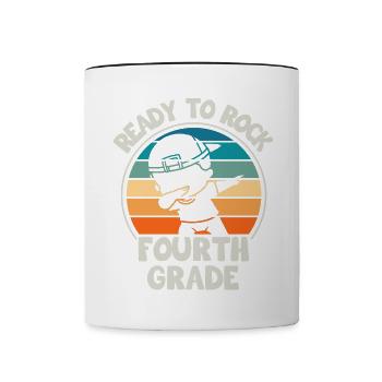 Fourth Grade Teachers for Back to School - Contrasting Mug - white/black - Front