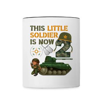 Ce petit soldat est maintenant 2 char de l’armée 2nd - Mug contrasté - blanc/noir - Devant