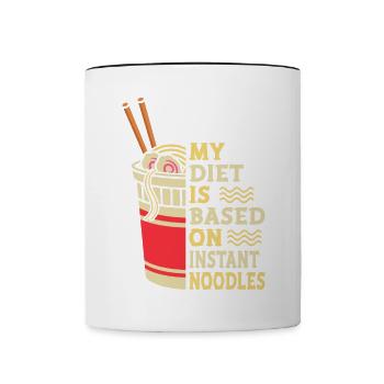 My Diet Is Instant Noodles | Ramen Lover Shirt | - Contrasting Mug - white/black - Front