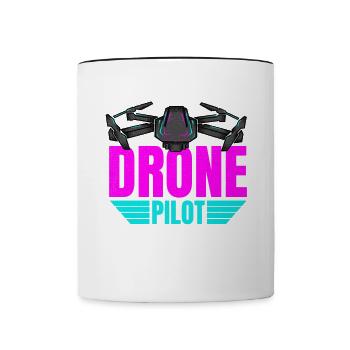 Drone Drone Pilote Drone Opérateur Quadcopter - Mug contrasté - blanc/noir - Devant