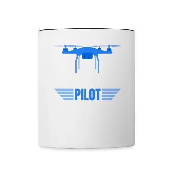 Drone Drone Pilote Drone Opérateur Quadcopter - Mug contrasté - blanc/noir - Devant