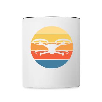 Drone Drone Pilot Drone Operator Quadcopter - Contrasting Mug - white/black - Front