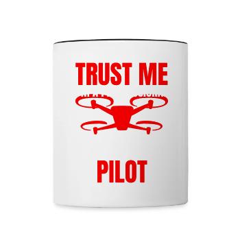 Drone Drone Pilote Drone Opérateur Quadcopter - Mug contrasté - blanc/noir - Devant