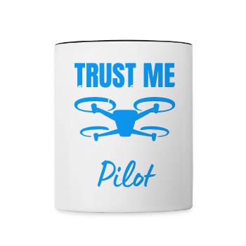 Drone Drone Pilot Drone Operator Quadcopter - Contrasting Mug - white/black - Front