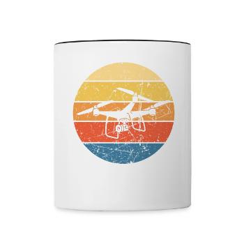 Drone Drone Pilot Drone Operator Quadcopter - Contrasting Mug - white/black - Front