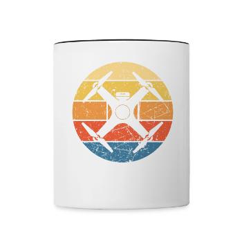 Drone Drone Pilote Drone Opérateur Quadcopter - Mug contrasté - blanc/noir - Devant