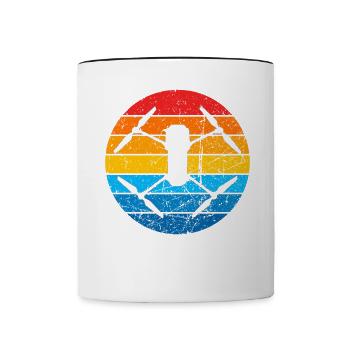 Drone Drone Pilot Drone Operator Quadcopter - Contrasting Mug - white/black - Front