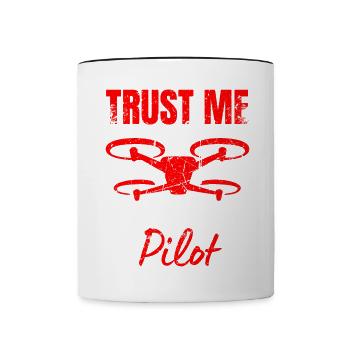 Drone Drone Pilot Drone Operator Quadcopter - Contrasting Mug - white/black - Front