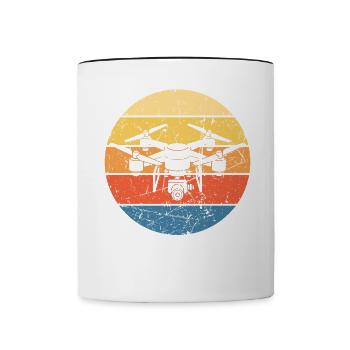Drone Drone Pilot Drone Operator Quadcopter - Contrasting Mug - white/black - Front