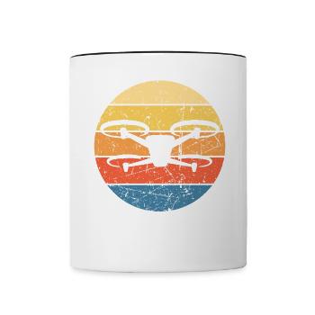 Drone Drone Pilot Drone Operator Quadcopter - Contrasting Mug - white/black - Front
