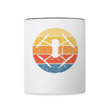Drone Drone Pilot Drone Operator Quadcopter - Contrasting Mug - white/black - Front