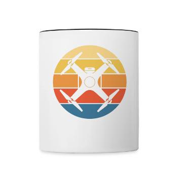 Drone Drone Pilot Drone Operator Quadcopter - Contrasting Mug - white/black - Front