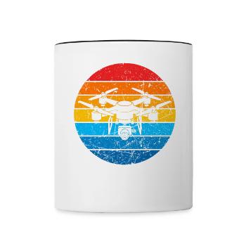 Drone Drone Pilot Drone Operator Quadcopter - Contrasting Mug - white/black - Front