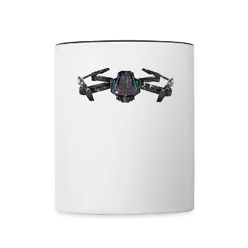 Drone Drone Pilot Drone Operator Quadcopter - Contrasting Mug - white/black - Front