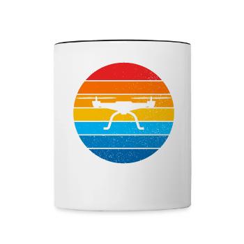 Drone Drone Pilot Drone Operator Quadcopter - Contrasting Mug - white/black - Front