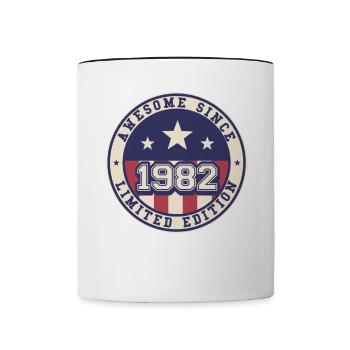 Awesome Since 1982 40th Birthday - Contrasting Mug - white/black - Front