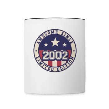 Awesome Since 2002 20. Geburtstag - Tasse zweifarbig - Weiß/Schwarz - Vorne