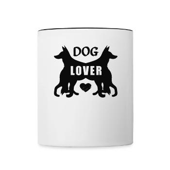 Dog lover - Tasse zweifarbig - Weiß/Schwarz - Vorne