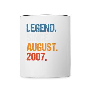 Legend Since August 2007 Birthday - Contrasting Mug - white/black - Front