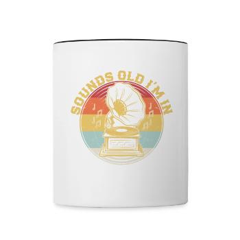 Retro Music Vinyl Record LP Collector Gifts Idea - Mug contrasté - blanc/noir - Devant