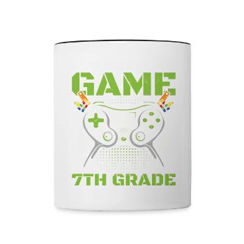 Seventh Grader Awesome Back To School Gamer Lover - Contrasting Mug - white/black - Front