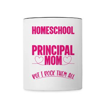 Distance Learning Home School Teacher Online Class - Contrasting Mug - white/black - Front