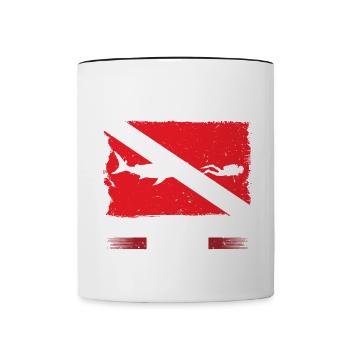 Plongée sous-marine profonde Plongeur Style de vie - Mug contrasté - blanc/noir - Devant