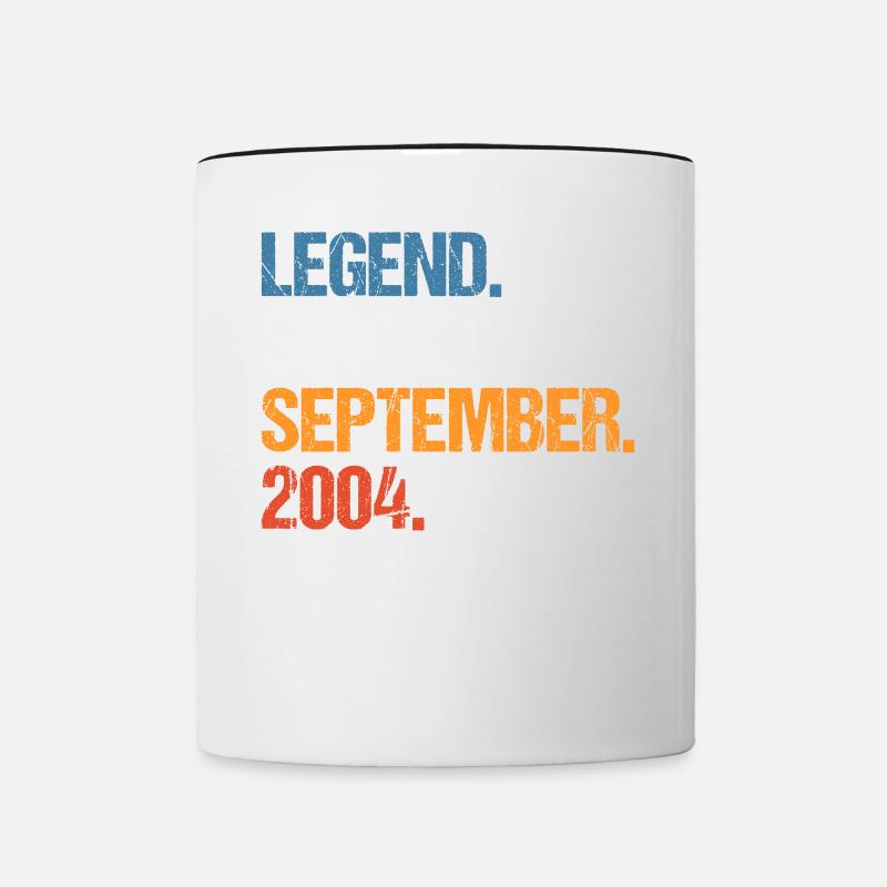 Legend Since September 2004 Birthday - Contrasting Mug - white/black