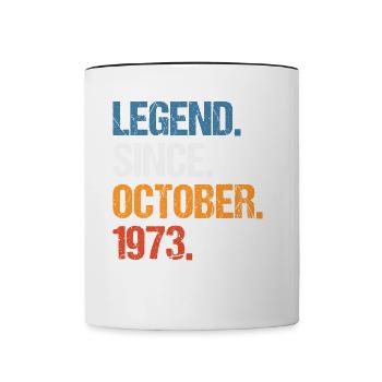 Legend Since Oktober 1973 Geburtstag - Tasse zweifarbig - Weiß/Schwarz - Vorne