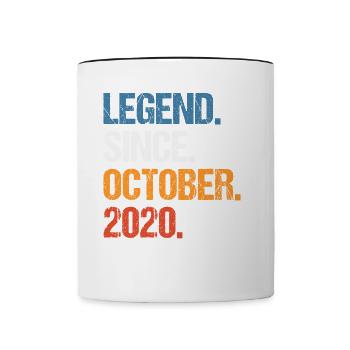 Legend Since Oktober 2020 Geburtstag - Tasse zweifarbig - Weiß/Schwarz - Vorne