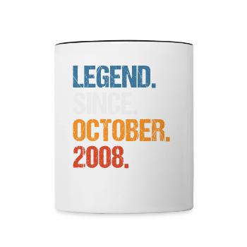 Légende depuis octobre 2008 Anniversaire - Mug contrasté - blanc/noir - Devant