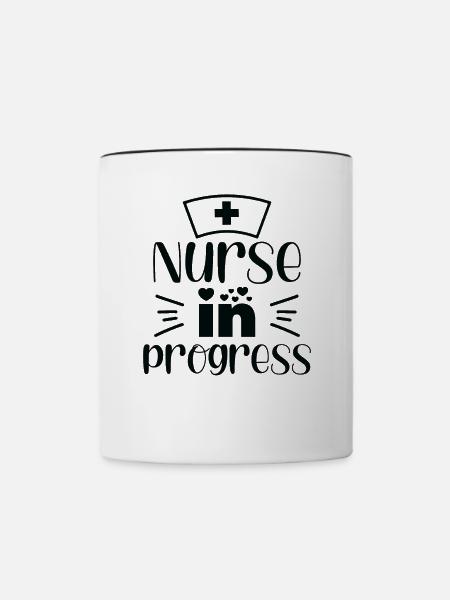 Krankenschwester in Progress - Tasse zweifarbig - Weiß/Schwarz