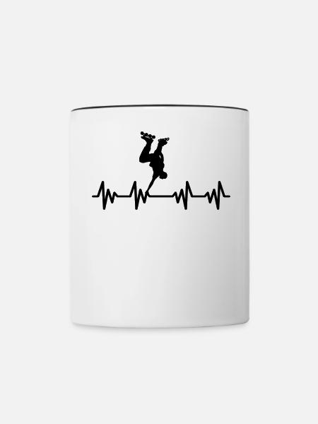 Inline-Skating Rollerskates Inline-Skater - Tasse zweifarbig - Weiß/Schwarz