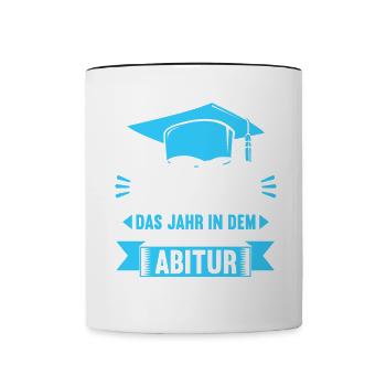 Abitur Gymnasium Damen und Herren Abi 2022 - Tasse zweifarbig - Weiß/Schwarz - Vorne